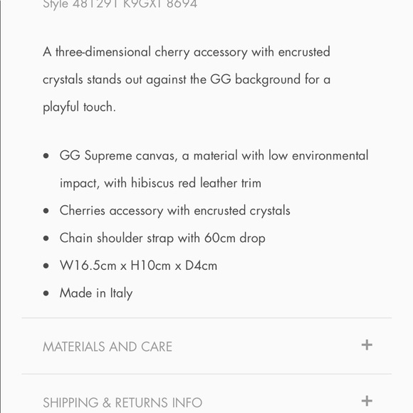 GG Supreme mini bag with cherries Authentic 100% comes with dust bag and box. - Picture 8 of 11